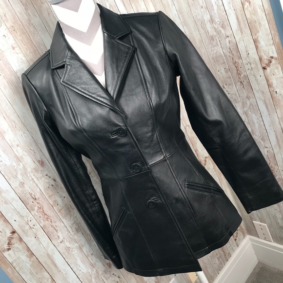 Denim&Co Jackets & Blazers - Black leather coat sz XXS D&Co